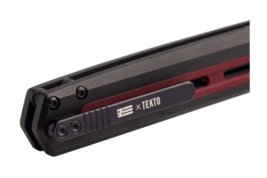 Tekto Knives F4 Echo Folding Pocket Knife with Red Accent